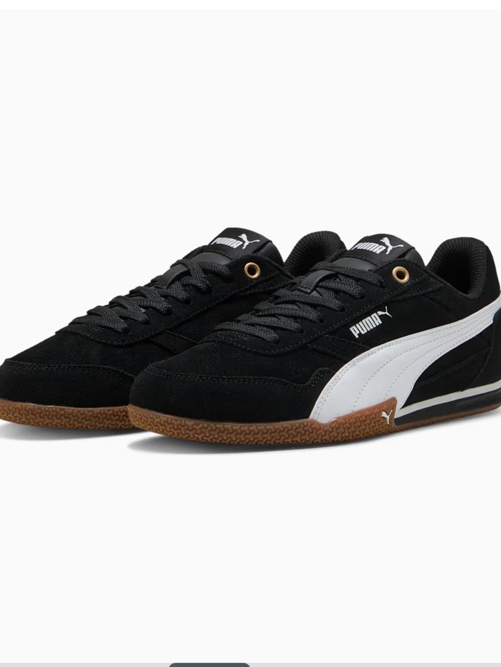 New Puma Black Suede Bella Donna Sneakers with White Formstrip